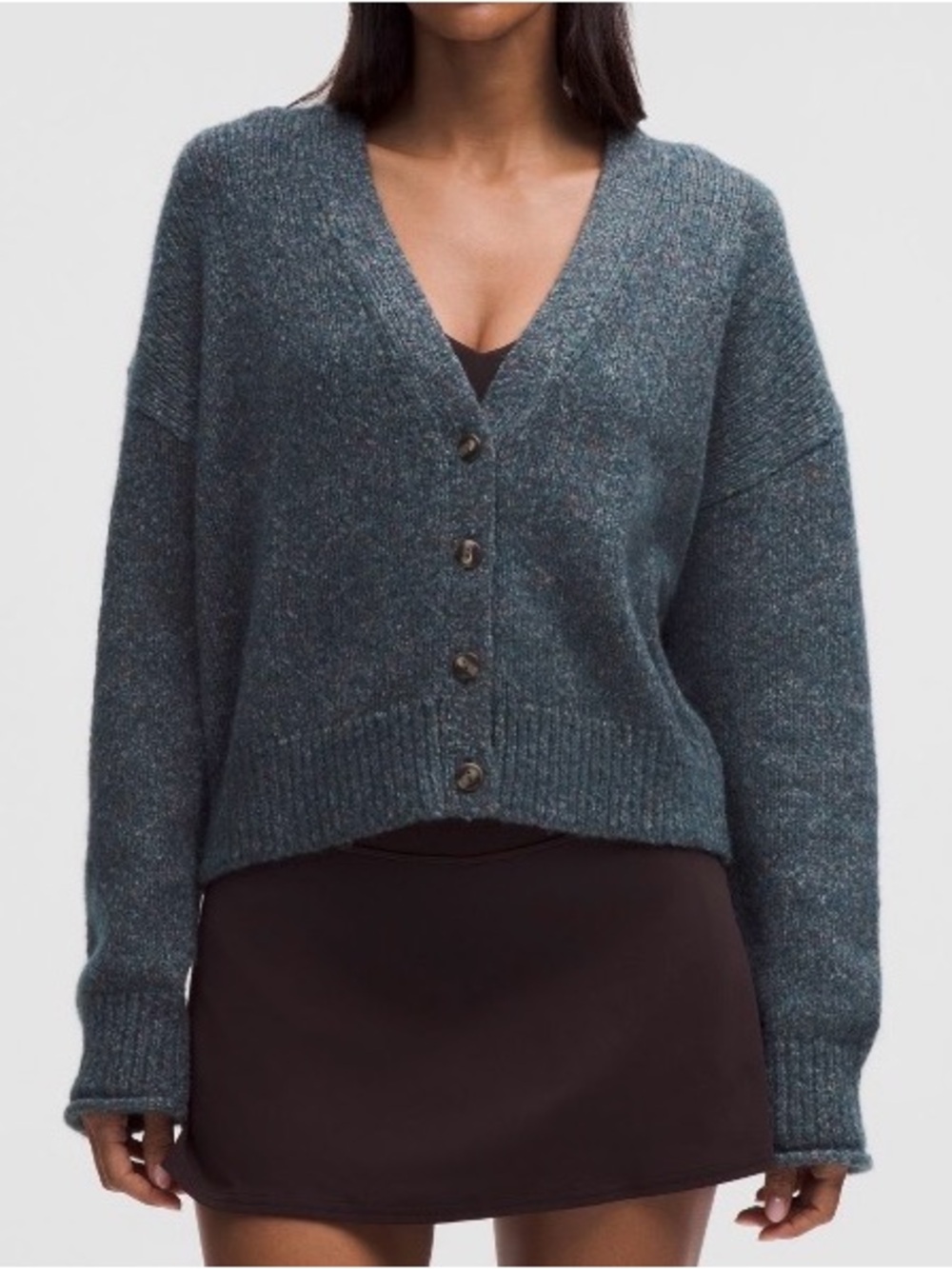 Lululemon Wool Blend Button Up Cardigan Oversized Fit Women's Size S Green NWT